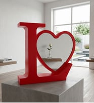 Love Yazılı Led Işıklı Kişiye Özel Fotoğraflı Sihirli Ayna, Sevgiliye Doğum Günü Hediyesi, Kadına Hediye (20cm)