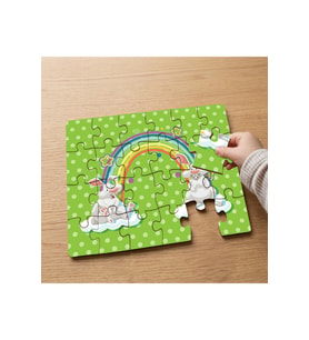 Sevimli Tavşanlar - Rainbow Tasarımlı 24 Parça Ahşap Çocuk Puzzle MPK1161