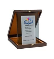 Deri Kutulu Cam Plaket Set-istenilen yazı ve logo