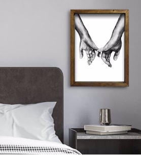 BK Gift Yatak Odası Konseptli Doğal Masif Ahşap Çerçeveli Tablo 45x65cm-9