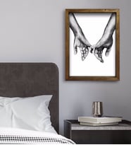 BK Gift Yatak Odası Konseptli Doğal Masif Ahşap Çerçeveli Tablo 45x65cm-9