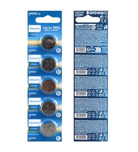 Philips CR2032 3V Lityum Mini Düğme Para Pil (Blister 5 LI Paket)