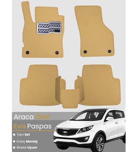 KİA SPORTAGE (2010-2015) Uyumlu EVA Paspas Tam Set–Araca Özel,Kolay Montaj,Su Geçirmez