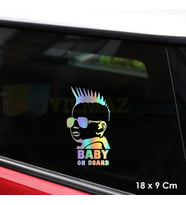 Arabada Bebek Var Hologram Oto Sticker Cam Araba Yapıştırma Çıkartma Aksesuar Etiket 18 X 9 Cm