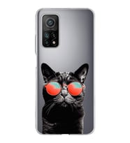 PrintiFy Xiaomi Mi 10T ile Uyumlu 1mm Slim Fit Kedi 3 050d Baskılı Şeffaf  Kılıf