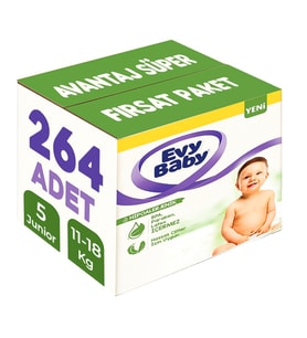 Evy Baby Bebek Bezi Beden:5 (11-18KG) Junior 264 Adet Avantaj Süper Fırsat Pk