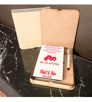 Sevgililer Günü Hediyesi Ahşap Kutulu Defter Kalem Set 016