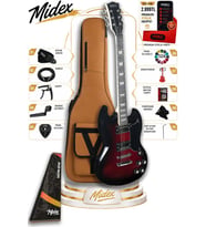 Midex SG-Special-RDS Profesyonel SG Kasa HH Elektro Gitar Seti Kırmızı Sunburs