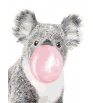 Sakız Çiğneyen Koala Sayılarla Boyama Seti 50x65 cm (Tuvale Gerili)