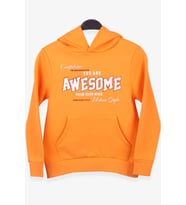 Breeze Erkek Çocuk Sweatshirt Baskılı Kanguru Cepli 8-14 Yaş, Hardal Sarı