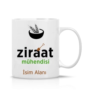 Ziraat Mühendisi Özel Hediye İsimli Çay Kahve Kupa Bardak-Mühendis-050
