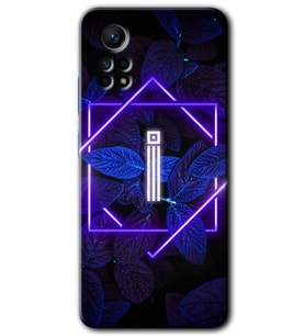 Redmi Note 12 Pro 4G Kılıf HD Desen Baskılı Kılıf - Dark Neon Yaprak İ Harfi