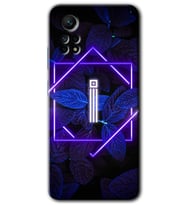 Redmi Note 12 Pro 4G Kılıf HD Desen Baskılı Kılıf - Dark Neon Yaprak İ Harfi