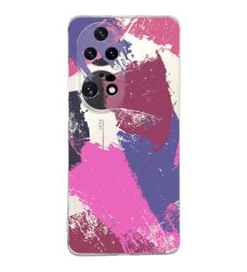 Huawei P50 Pro Uyumlu Kapak Brush Stroke Tasarımlı Şeffaf Silikon Kılıf