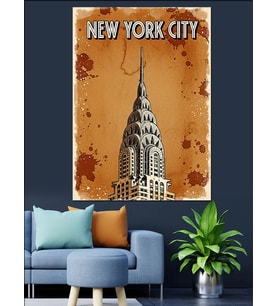 New York Şehir Posteri Dekoratif Kanvas - Mdf Ahşap Tablo