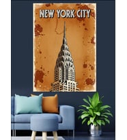 New York Şehir Posteri Dekoratif Kanvas - Mdf Ahşap Tablo
