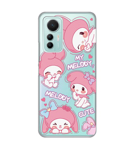 Xiaomi Mi 12 Lite Uyumlu Melody Kuromi Desenli Şeffaf Telefon Kılıfı