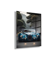 Temperli Cam Tablo Açık Mavi Renk Bugatti Fotoğrafı