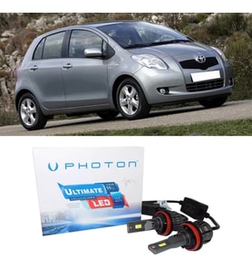 Toyota Yaris Led Xenon Uzun+Kısa Far Ampulü H4 Ultimate 9500 Lumens Yeni Seri Beyaz 2005-2013