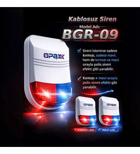 BGR-09 KABLOSUZ HARİCİ SİREN /MESAFE ARTIRICI /REPEATER ADAPTÖR DAHİL