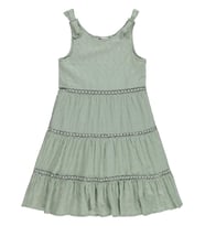 Civil Girls Omuz Fiyonklu 10-13 Yaş Elbise - Yeşil