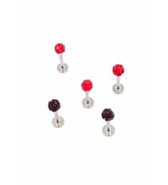 Renkli Taşlı Çelik 5 Adet Kaş Tragus Piercing