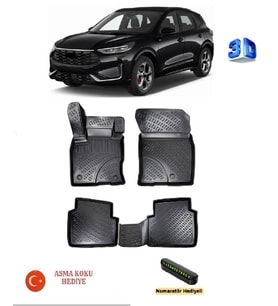 Rizline Ford Kuga 2019 Sonrası Uyumlu 3D Havuzlu Paspas ASMA KOKU VE NUMARATÖR HEDİYELİ