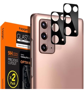 Spigen Galaxy Note 20 ile Uyumlu Kamera Lens Koruyucu, tR Optic Glass Black (2 Adet) Black (Siyah)