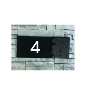 Dekoratif Aynalı Füme Kapı Numarası - 4