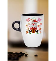 Noel Baba Happy Christmas Baskılı Kupa Bardak Porselen Latte Filtre Kahve Fincanı