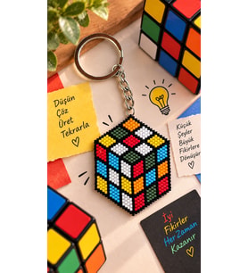 Miyuki Zeka Küpü Rubik Küp Anahtarlık (Çok Renkli)