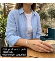 Butterfly Grace Hand Chain Üçlü kelebek figürlü Şahmeran bileklik