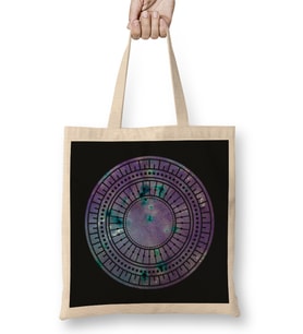 Purple Galaxy Mandala Bez Çanta Uzun Saplı