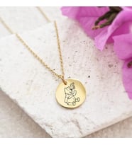 Kişiye Özel 925 Ayar Gümüş Winnie The Pooh Kolye (Gold)