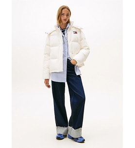 Tommy Hilfiger TJW Alaska Grid Kuş Tüyü Kadın Beyaz  Mont  DW0DW21623YBH