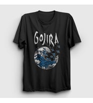 Presmono Unisex Siyah Kanagawa Wave Gojira T-Shirt 292577tt