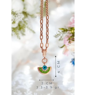 Yeşil Antik Güneş Rose Klipsli Kolye Ucu & Ajda Bilezik Charm  925 Ayar Gümüş