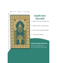 Ravabi Rug Araç İçi İşyeri Deri Taban Namazlık Çantalı Hediyelik Seyahat Seccadesi 70x110cm 21231021 (Açık Yeşil)