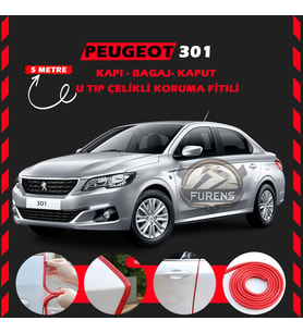 Peugeot 301 Oto Araç Kapı Koruma Fitili 5metre Parlak Kırmızı Renk