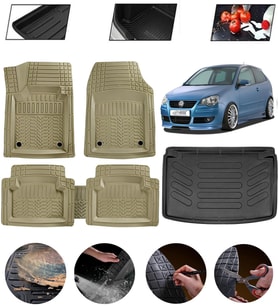 Volkswagen Polo 9N 2002-2009 Uyumlu Paspas Araca Özel Bagaj Havuzu MBS Bej