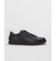 Hakiki Deri Siyah Bağcıklı Erkek Sneaker Ayakkabı