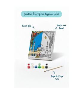 Cami Temalı Şövalesiz Boya Seti 20x20