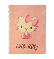 Mynote Hello Kitty Spiralli Defter Plastik Kapak Çizgili 40 Yaprak 26x18,5 cm (Çok Renkli)