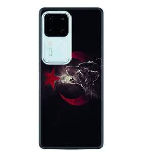 Vivo V30 Kılıf Desenli Silikon Kurt ve Ay Yıldız 1403