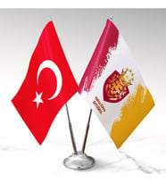 Aslanlar taraftarları İkili masa bayrağı, kişiye özel isim baskılı