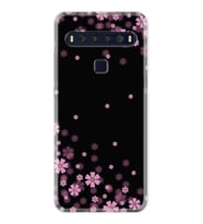 TCL 10L 10 Plus 10SE 20E 20SE 30SE L7 Kılıf Desemli Silikon Black flowers 1391