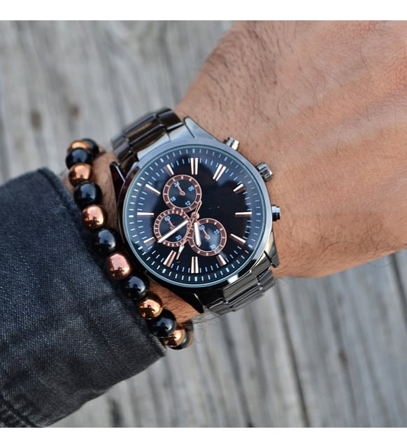 DEEPWELL Erkek Kol Saati Çakmak Tesbih Bileklik Seti deepwell-xz25
