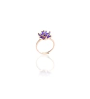 Lotus Çiçeği Tasarım Rose Gümüş Yüzük 3067