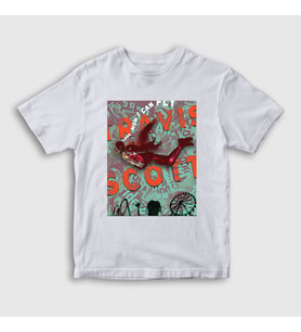 Presmono Unisex Çocuk Beyaz Fly Astroworld Travis Scott T-Shirt 42458tt