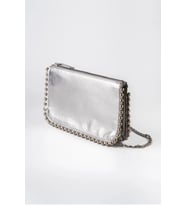 Daj Company Kadın Zımba Detaylı Çapraz Askılı ve Clutch Cüzdan Çanta (Gümüş)